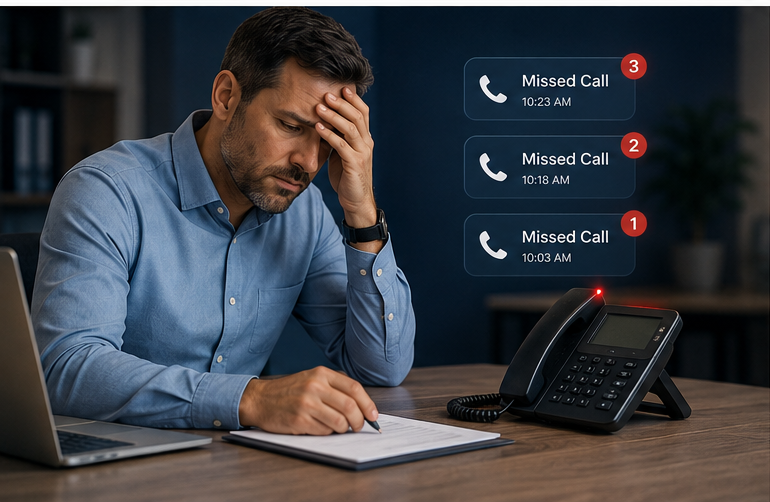 Business owner concerned about missed customer calls